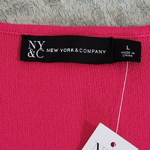 New York and Company Woman's Cap Sweater Dress Pink, Black, Blue Size Large - Picture 10 of 13